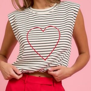 New with tags. Bubble muscle tank. Skies are Blue. Heart and stripes.